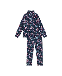 Deux par Deux Toddler Girls (2T-5T) Two Piece Thermal Underwear Floral Print