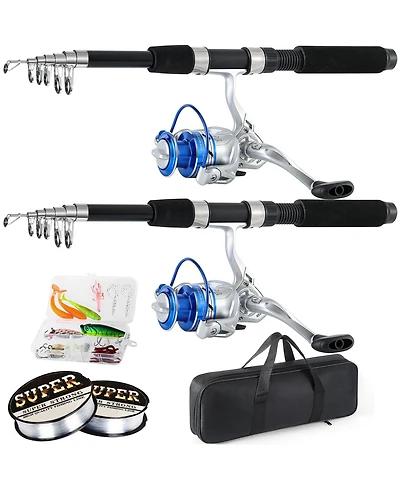 Aofar 6.9feet Fishing Rod Reel Combo 2Telescopic Set