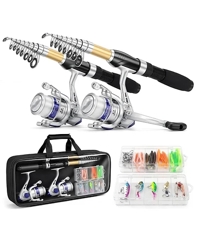 Aofar 22.1m/6.89feet Fishing Rod Reel Combo Collapsible Travel Kit