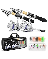 Aofar 22.1m/6.89feet Fishing Rod Reel Combo Collapsible Travel Kit