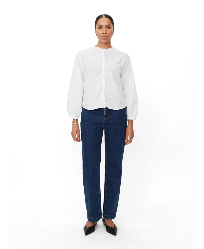 Masai Copenhagen Women's MaIsendre Ruffle Neck Blouse