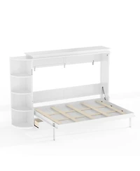 Streamdale Furniture Queen Murphy Bed with Shelf, Cabinets, Drawer