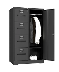 Streamdale Furniture 4-Drawer Metal Filing Cabinet with Storage Locker