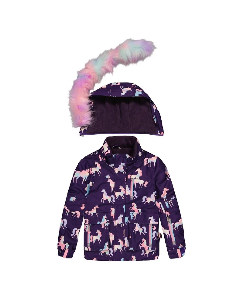 Deux par Toddler Girls (2T-5T) Two Piece Play Snowsuit Unicorn Print Pants