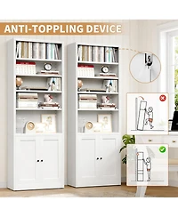 Boyel Living Industrial Modern Tall 5 Tier Adjustable Shelves Steel Bookshelf