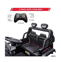 homfan 24V Kids Ride on 2 Seater Electric Car,Battery Powered Vehicle with Remote Control and Led Headlights for Ages 3