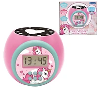 Lexibook Projector Alarm Clock Unicorn with snooze function and alarm function, Night light with timer, Lcd screen, battery operated, RL977UNI