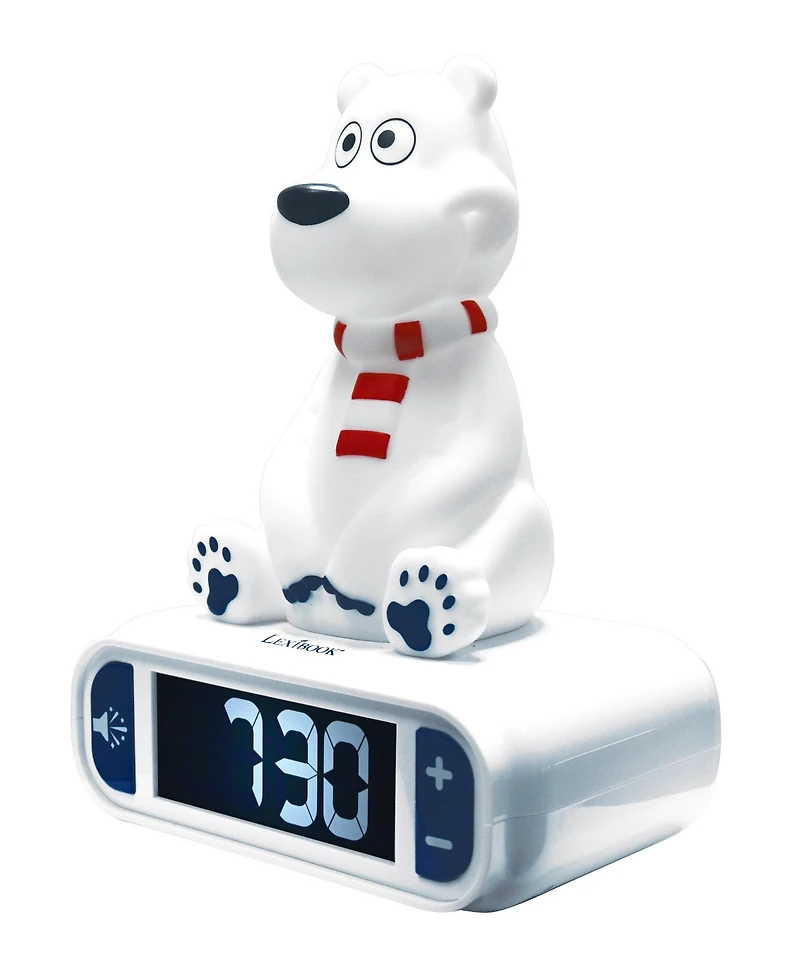 Lexibook Polar Bear Digital Alarm Clock with Night Light Snooze, Clock, Luminous, RL800PB