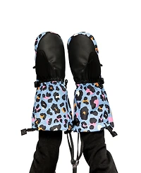 Deux par Deux Little and Big Girl (6-16) Leopard Print Teknik Winter Mittens