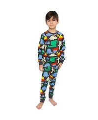 Deux par Deux Big Boys Kids&baby(6-12)Little Cotton Two Piece Pajama Set Dinosaur Print