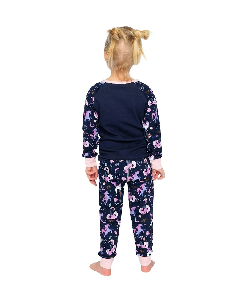 Deux par DeuxKids&baby(2T-5T) Toddler Girl Cotton Two Piece Pajama Set Unicorn Print
