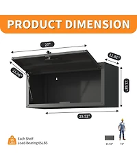 Boyel Living Wall Mounted Storage Cabinet Garage Steel Adjustable Shelf Locking Door