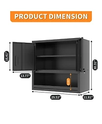 Boyel Living Steel Storage Cabinet with Locking Doors Adjustable Shelf