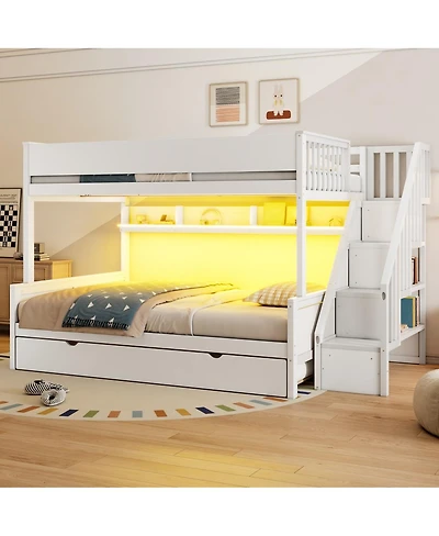 Streamdale Furniture Bunk Bed Storage, Stairs, Trundle, Led