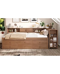 Streamdale Furniture Daybed with Trundle, Storage, Shelves and Desk