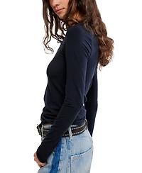 Free People Women's Ribbed Crewneck Long-Sleeve Top