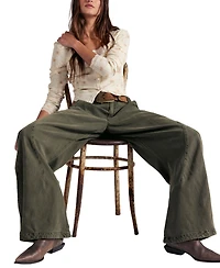Free People Women's Mid-Rise Slouchy Barrel-Leg Trousers