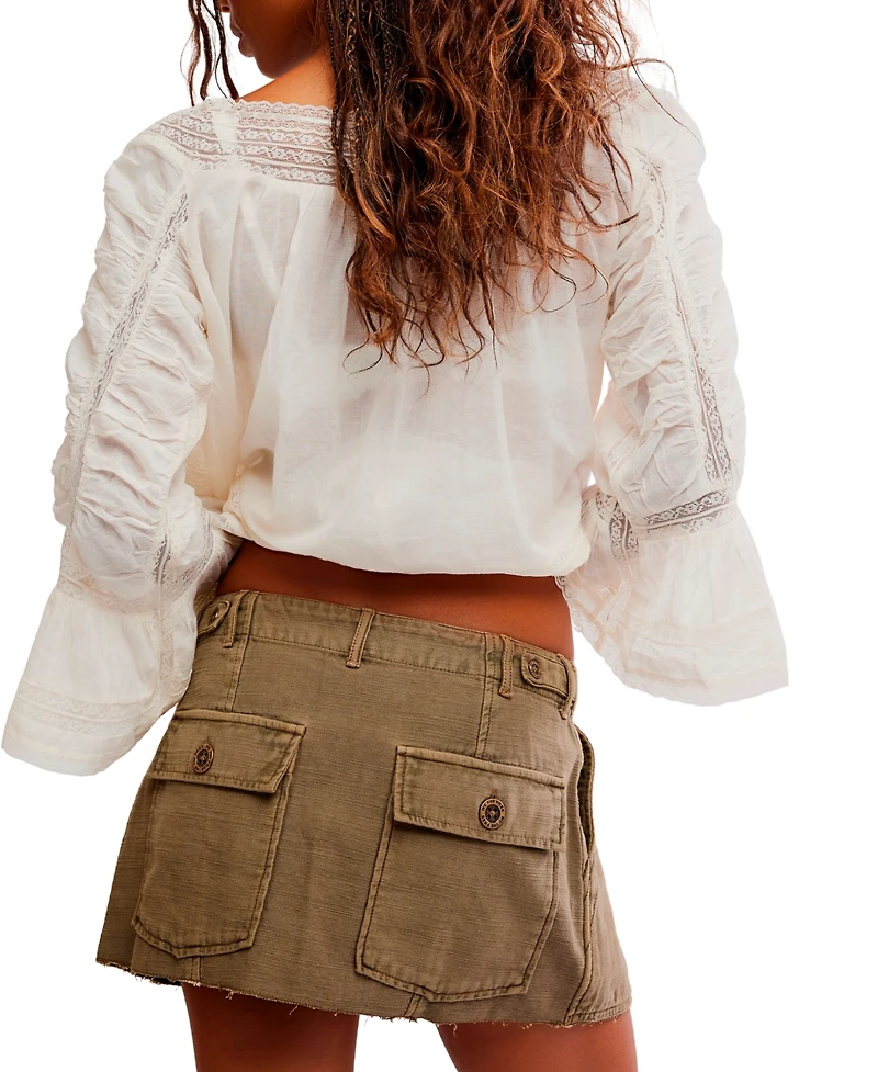 Free People Women's Utility A-Line Mini Skirt