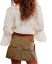 Free People Women's Utility A-Line Mini Skirt