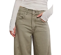 Free People Women's Haven Mid-Rise Button-Zip Fly Jeans