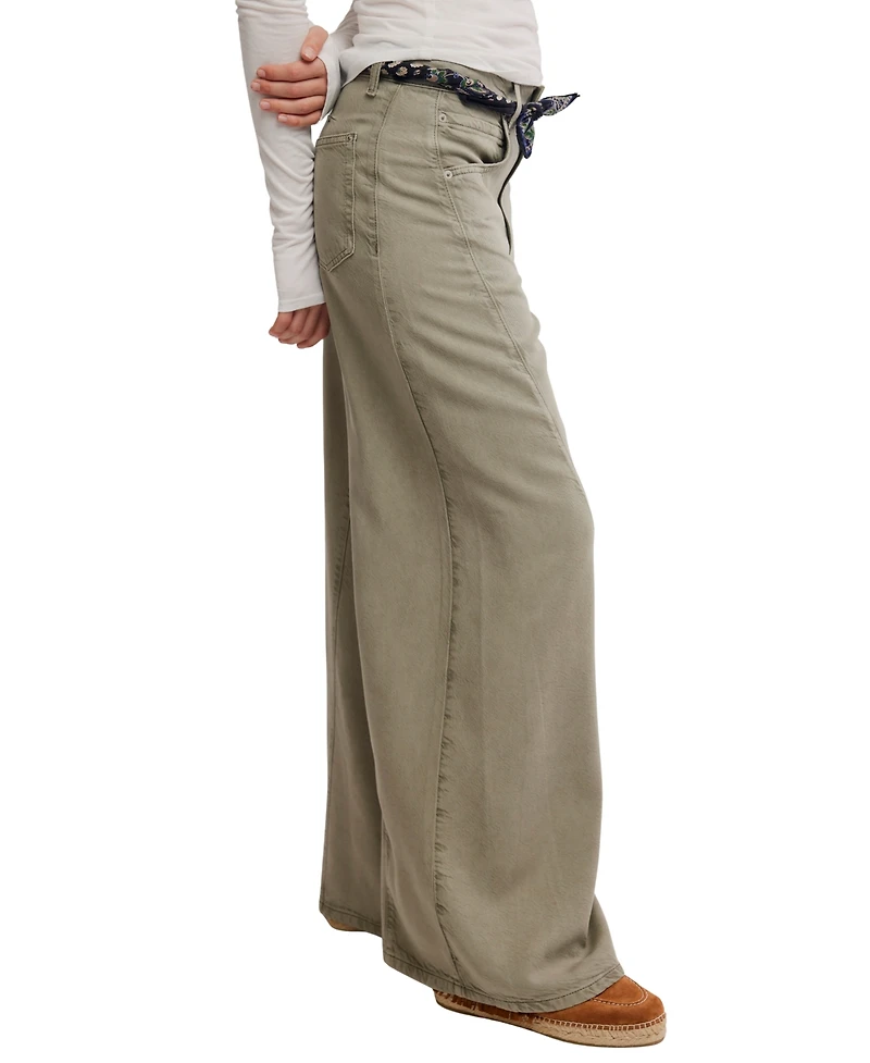 Free People Women's Haven Mid-Rise Button-Zip Fly Jeans