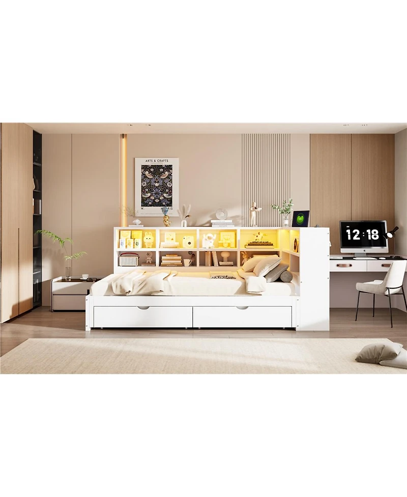 Streamdale Furniture Daybed with Storage, Led, Usb