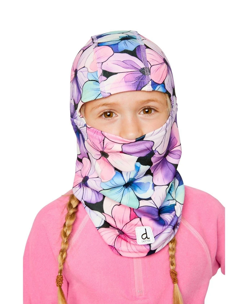 Deux par Deux Little and Big Girl (5-14) Brushed Jersey Balaclava Floral Print