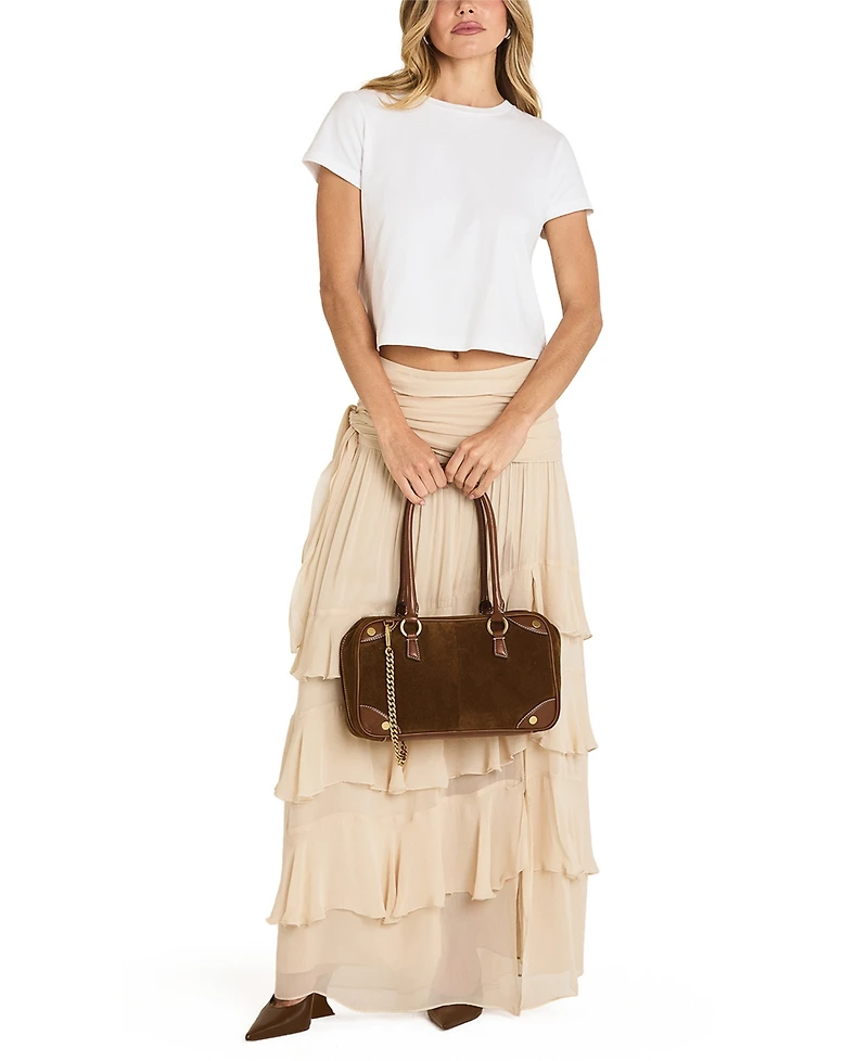Hammitt Meredith Med Suede Small Top Handle Shoulder Handbag
