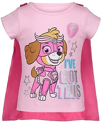 Paw Patrol Skye Cosplay T-Shirt Tulle Tutu Cape and Mask 4 Piece Outfit Set