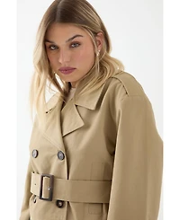 MissPap Women's Tailored Cropped Trench Coat