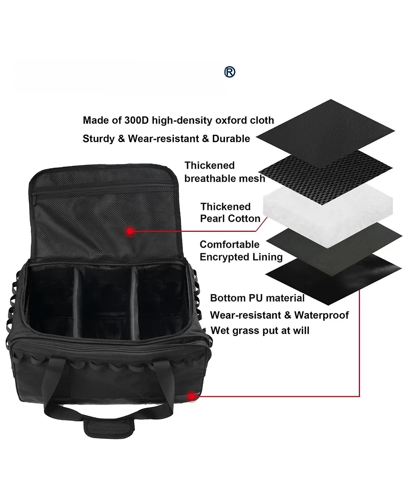 Piscifun 35L Waterproof Duffle Bag Adjustable Compartments Travel Gym Camping Organizer