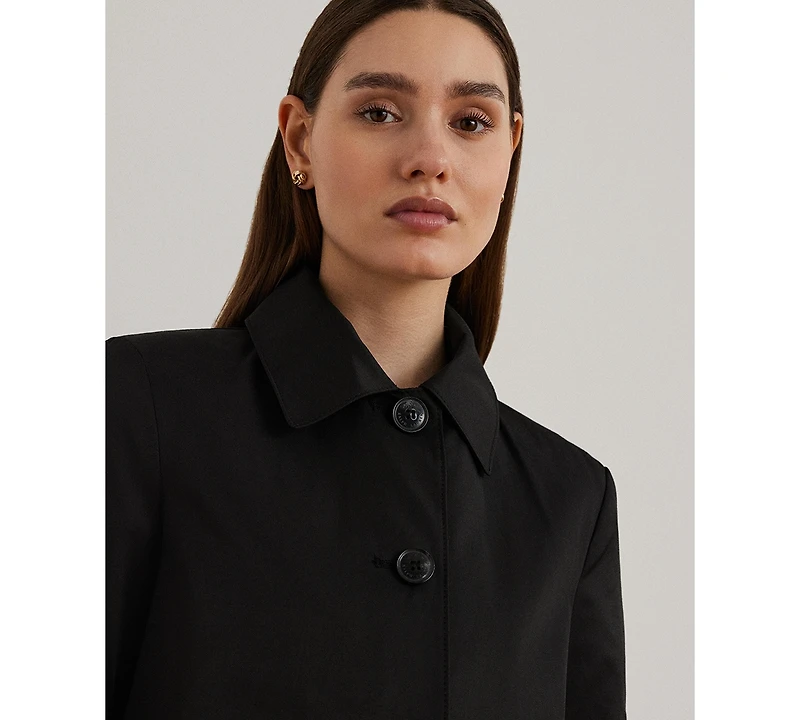 Lauren Ralph Women's Hooded A-Line Raincoat