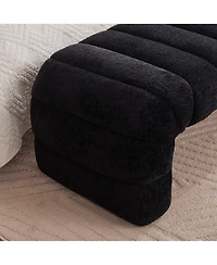 sumyeg 69.7-Inch Upholstered Armless Bench with Channel Tufted Chenille Design