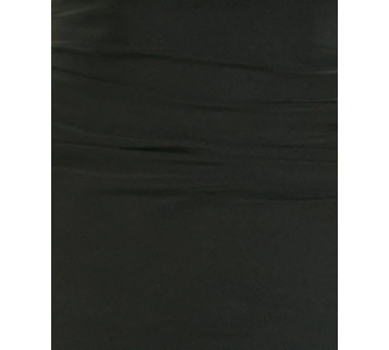 Emerald Sundae Juniors' V-Neck Lace-Up Back Bodycon Gown