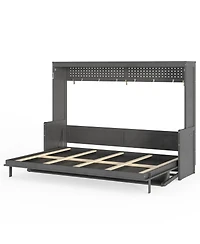 Streamdale Furniture Murphy Bed with a desk, Usb Charging Station, Led Lights