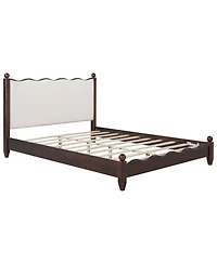 Streamdale Furniture Queen Wood Platform Bed, Espresso Frame, Headboard
