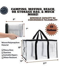 Piscifun 15x27x13 Inch Lockable Zipper Storage Bag For Camping Travel Moving Dorm