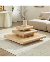 Streamdale Furniture Modular Stacking Coffee Table - Wood Look, No Assembly