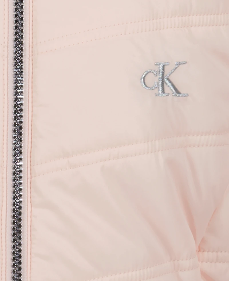 Calvin Klein Girls' 7-16 Aerial Hooded Puffer Jacket