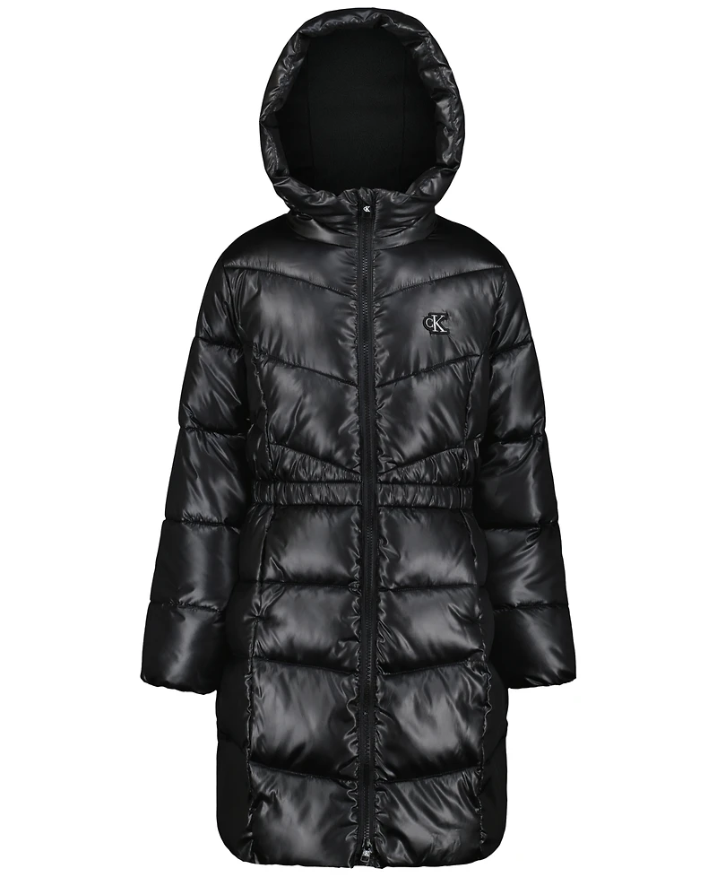 Calvin Klein Girls' 4-6X Hooded Puffer Jacket