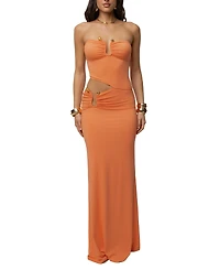 Jluxlabel Women's Sun-Kissed Glow Maxi Strapless-Cutout Dress