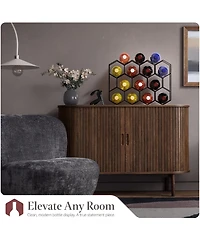 Sorbus Stackable 14 Bottle Honeycomb Design Metal Wine Rack - Cabinet, Pantry, Bar and More