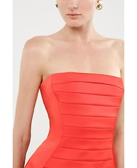 Nocturne Women's Strapless Ribbed Mini Dress
