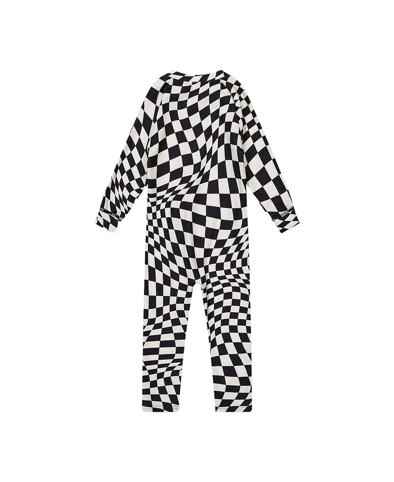 Deux par Baby Boy ( 6M to 24M )One Piece Thermal Underwear Checkered Print