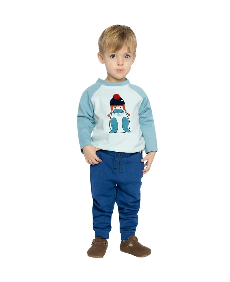 Deux par Deux Little and Big Boy (6 - 8) Long Sleeve Raglan Cotton T-Shirt
