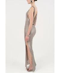 Nocturne Women's Sequin Open Back Maxi Dress