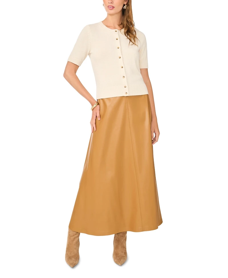 Vince Camuto Women's Crewneck Short-Sleeve Cardigan