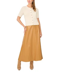 Vince Camuto Women's Crewneck Short-Sleeve Cardigan