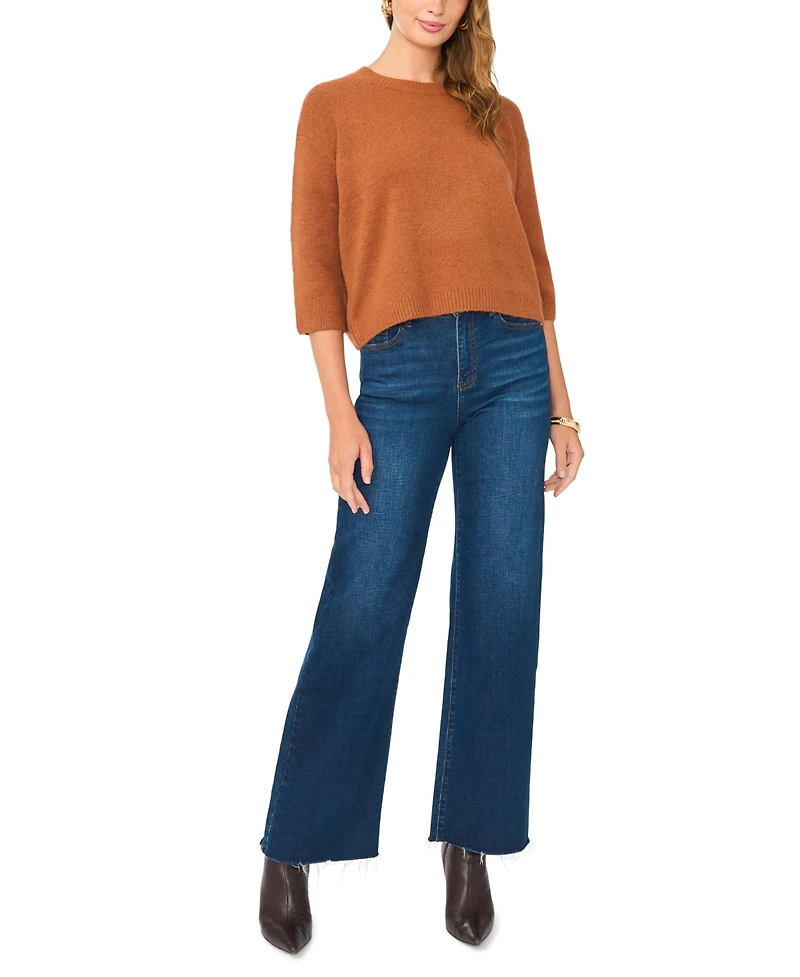 Vince Camuto Women's Elbow-Sleeve Crewneck Sweater