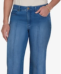 Ruby Rd. Petite High-Waisted Floral-Print Cuff Ankle Jeans